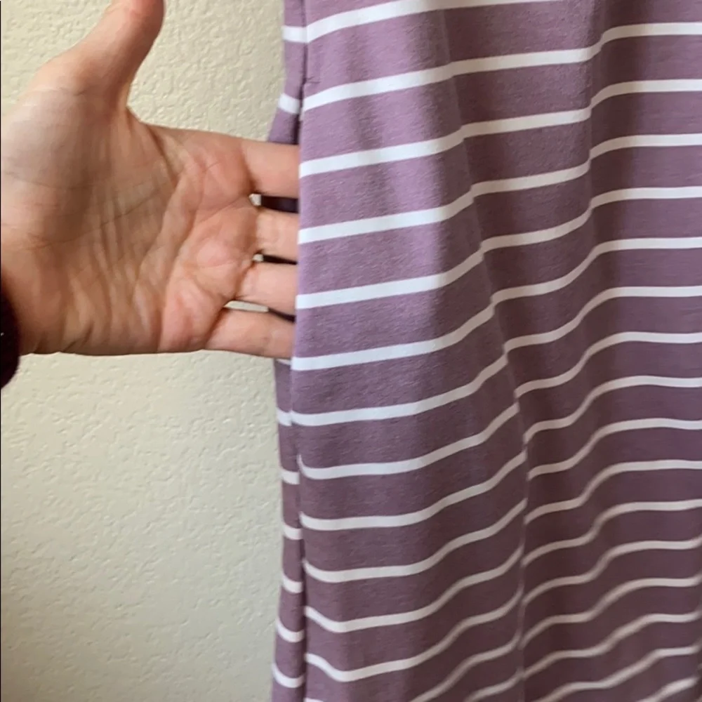 32 Degrees Tee Shirt Dress Striped Purple and White size Medium - Picture 5 of 9
